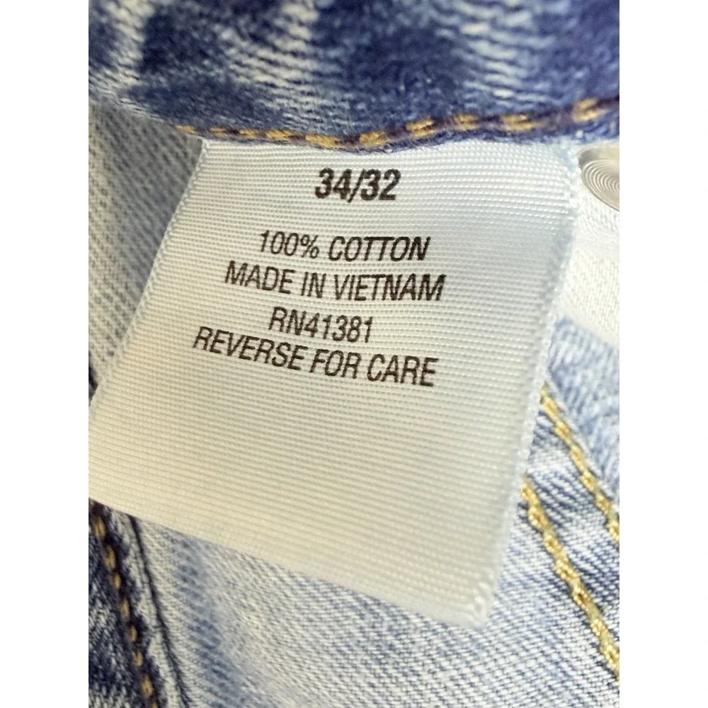 Polo Jeans Co Ralph Lauren Men's 34x32 Light Wash Straight Leg Denim Jeans